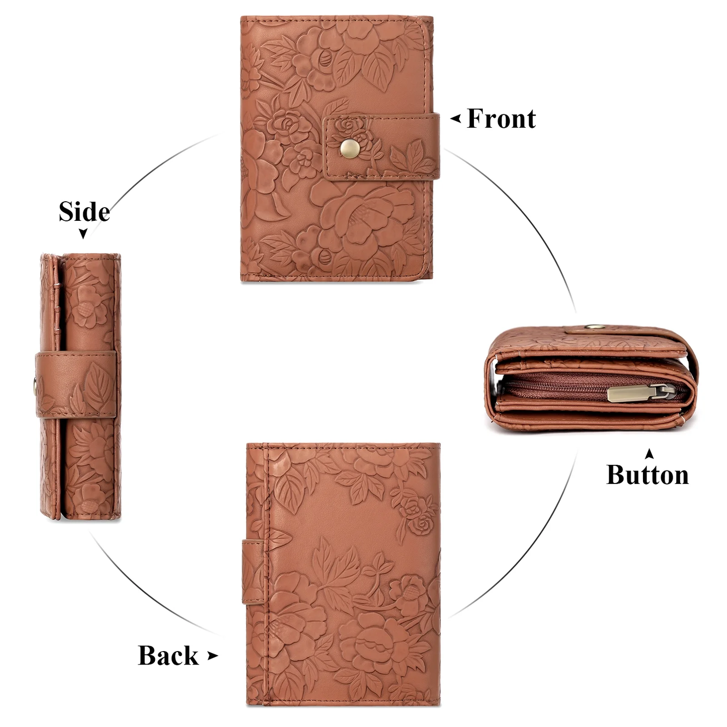 SENDEFN Wallets for Women Trifold Ladies Wallet Credit Card Holder Coin Pocket with ID Window