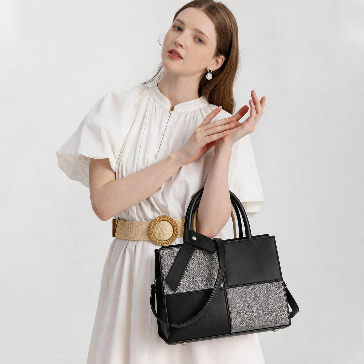 SENDEFN Women Fashion Handbags Tote Bags PU Leather Shoulder Bags Top Handle Satchel Purse Set 3pcs