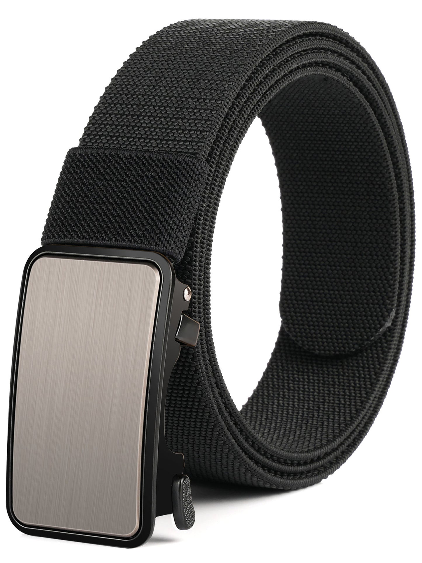 Sendefn Men's Nylon Belt Automatic Ratchet Buckle Slide Belt for Dress Casual Trim to Fit with Gift Box