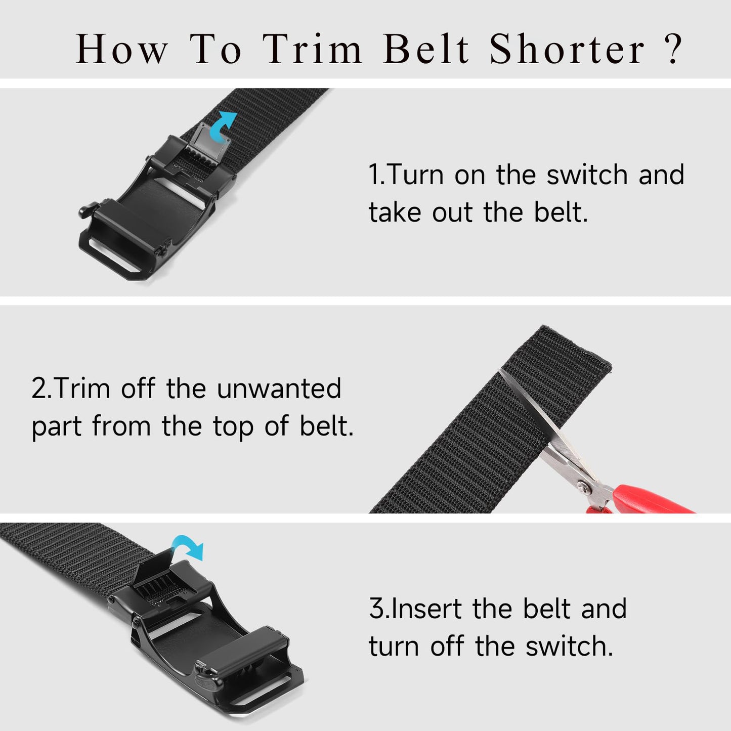 Sendefn Men's Nylon Belt Automatic Ratchet Buckle Slide Belt for Dress Casual Trim to Fit with Gift Box