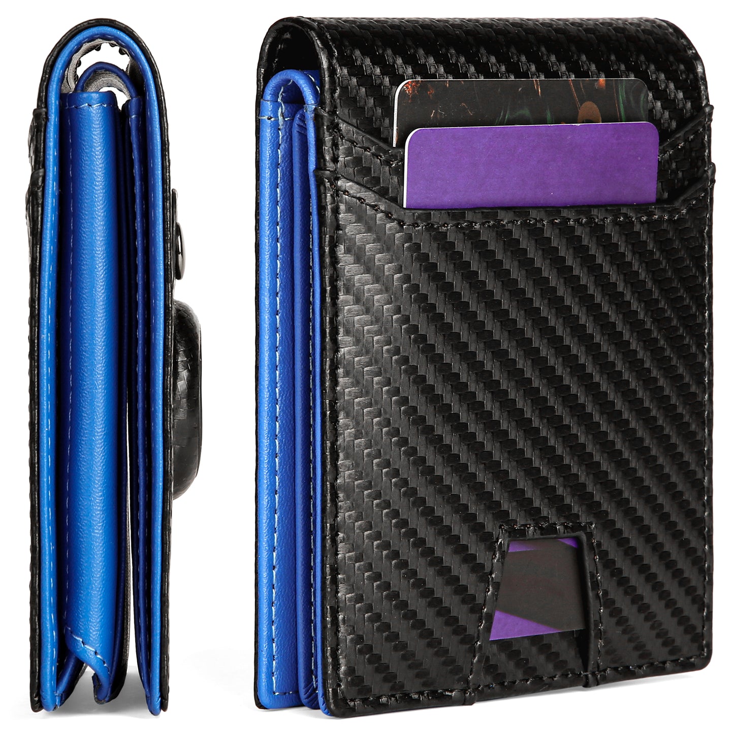 SENDEFN Slim Men's Leather Wallet with AirTag Holder RFID Blocking Bifold Credit Card Wallets