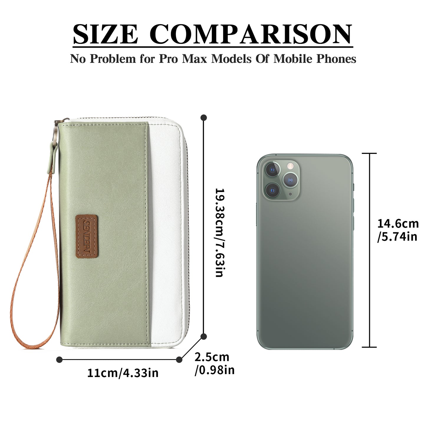 SENDEFN Wallet for Women Clutch Zip Around Credit Card Holder Leather Women's Wallet Large Capacity