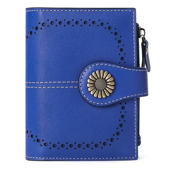 Sendefn Small Women Wallet Genuine Leather Bifold Purse RFID Blocking Card Holder