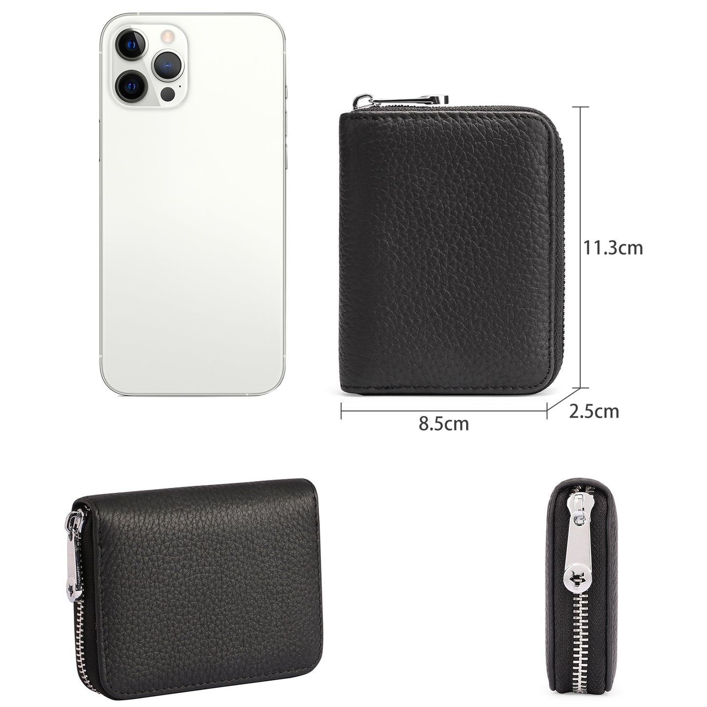 Sendefn Small Wallet for Women, RFID Blocking Credit Card Holder Zipper Card Case Wallet
