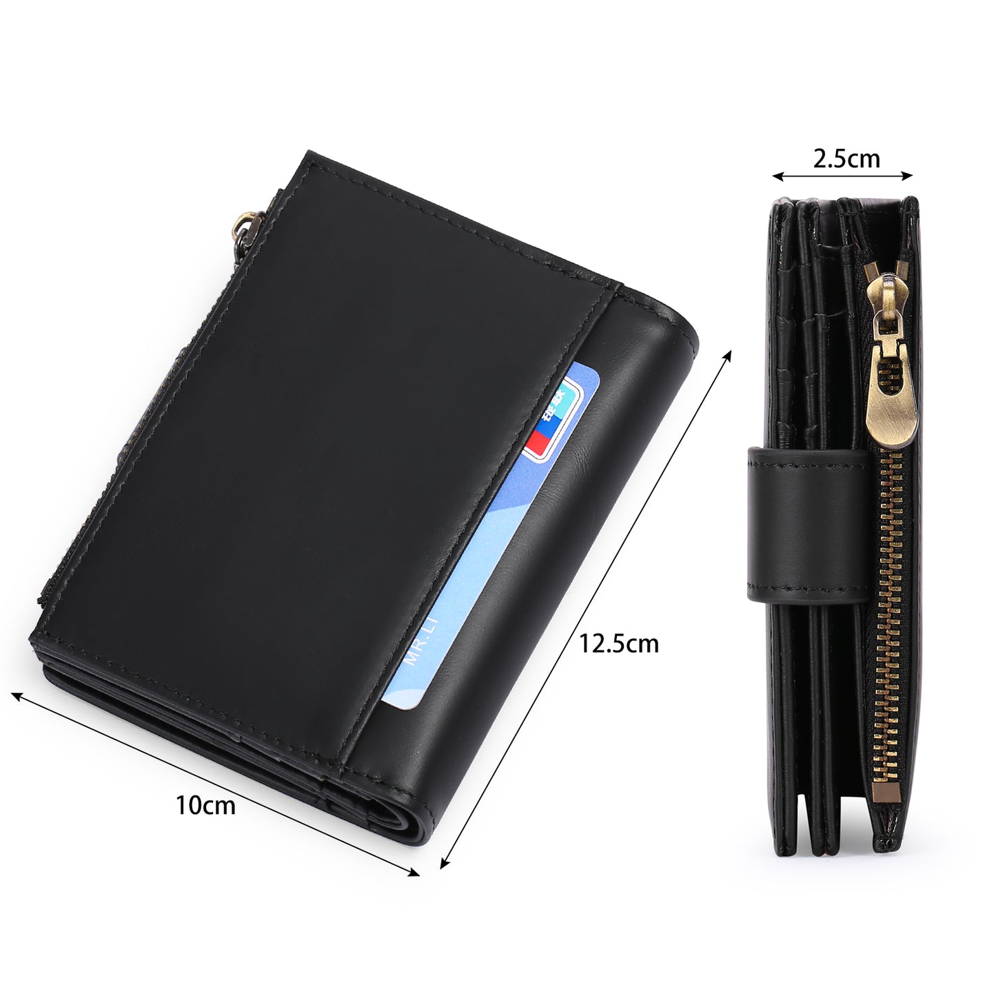 Sendefn Trifold Wallets for Men Genuine Leather Credit Card Holder with RFID Blocking