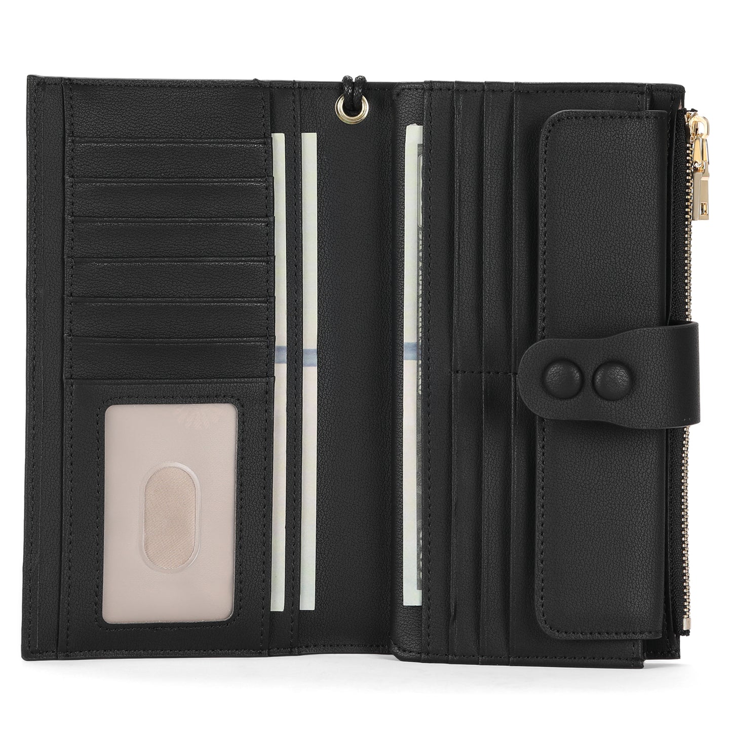 SENDEFN Wallets for Women Genuine Leather Credit Card Holder with RFID Blocking Large Capacity Wristlet
