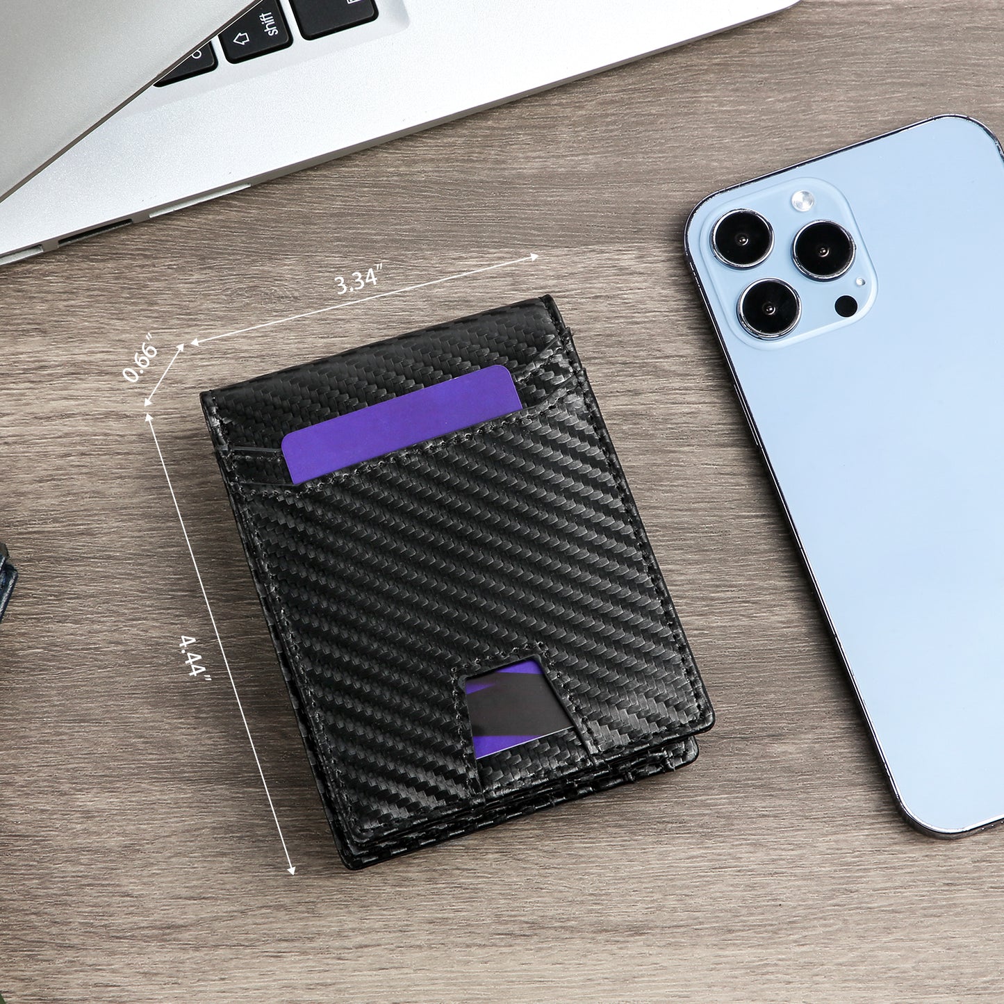 SENDEFN Slim Men's Leather Wallet with AirTag Holder RFID Blocking Bifold Credit Card Wallets