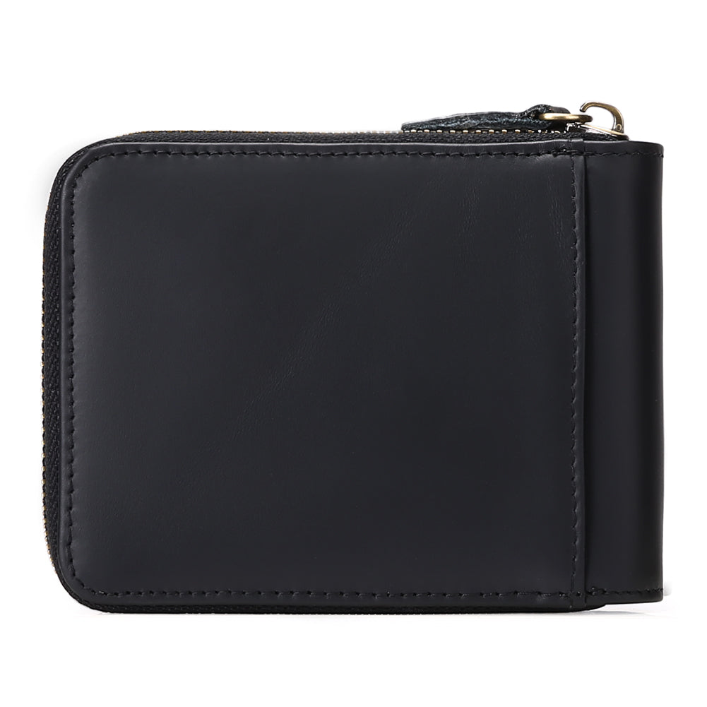 Sendefn Wallets for Men Leather Front Pocket Wallet RFID Zip Bifold Credit Card Holder