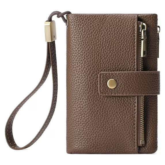 SENDEFN Small Womens Wallet Leather Bifold Card Holder RFID Blocking with Zipper Coin Pocket