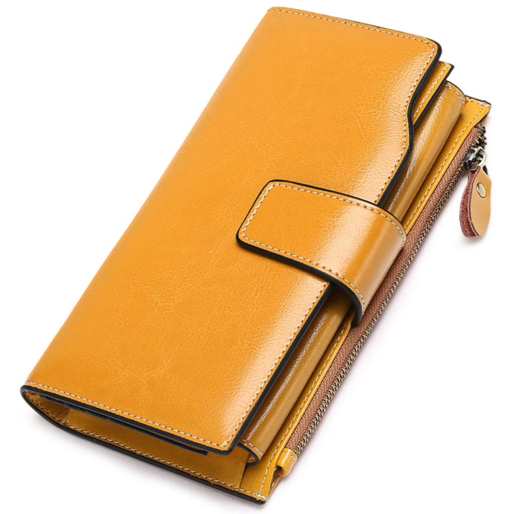 Sendefn Women Leather Wallets RFID Blocking Clutch Card Holder Ladies Purse with Zipper Pocket