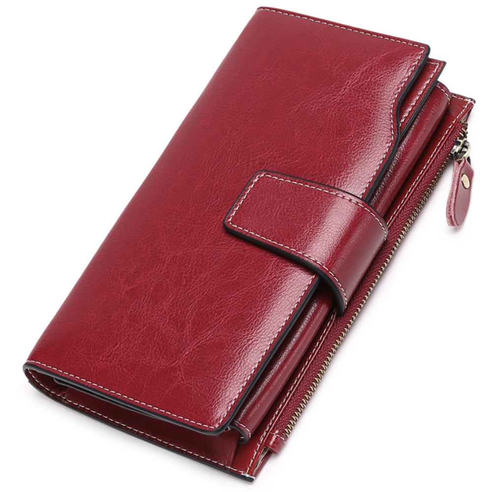 Sendefn Women Leather Wallets RFID Blocking Clutch Card Holder Ladies Purse with Zipper Pocket