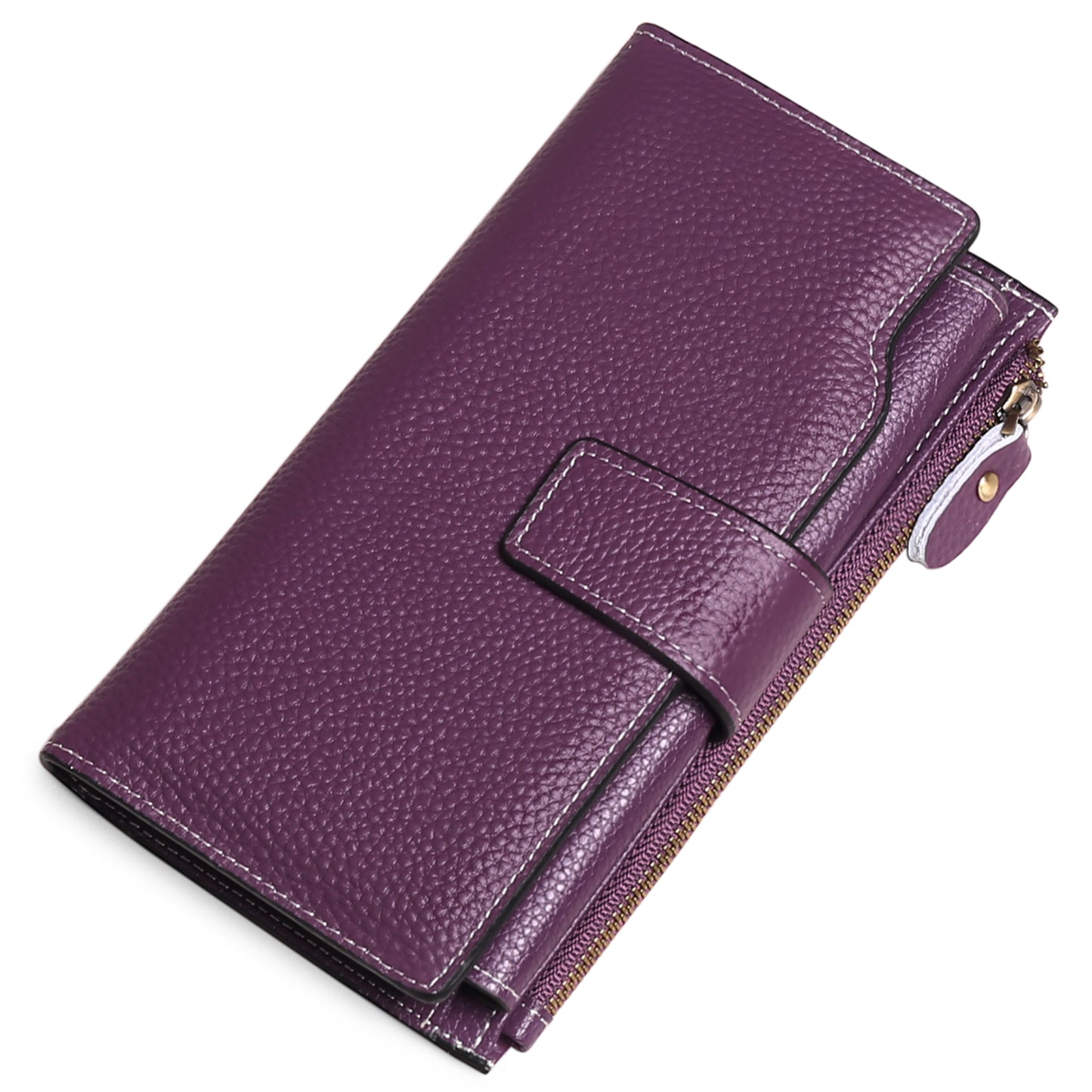 Sendefn Women Leather Wallets RFID Blocking Clutch Card Holder Ladies Purse with Zipper Pocket