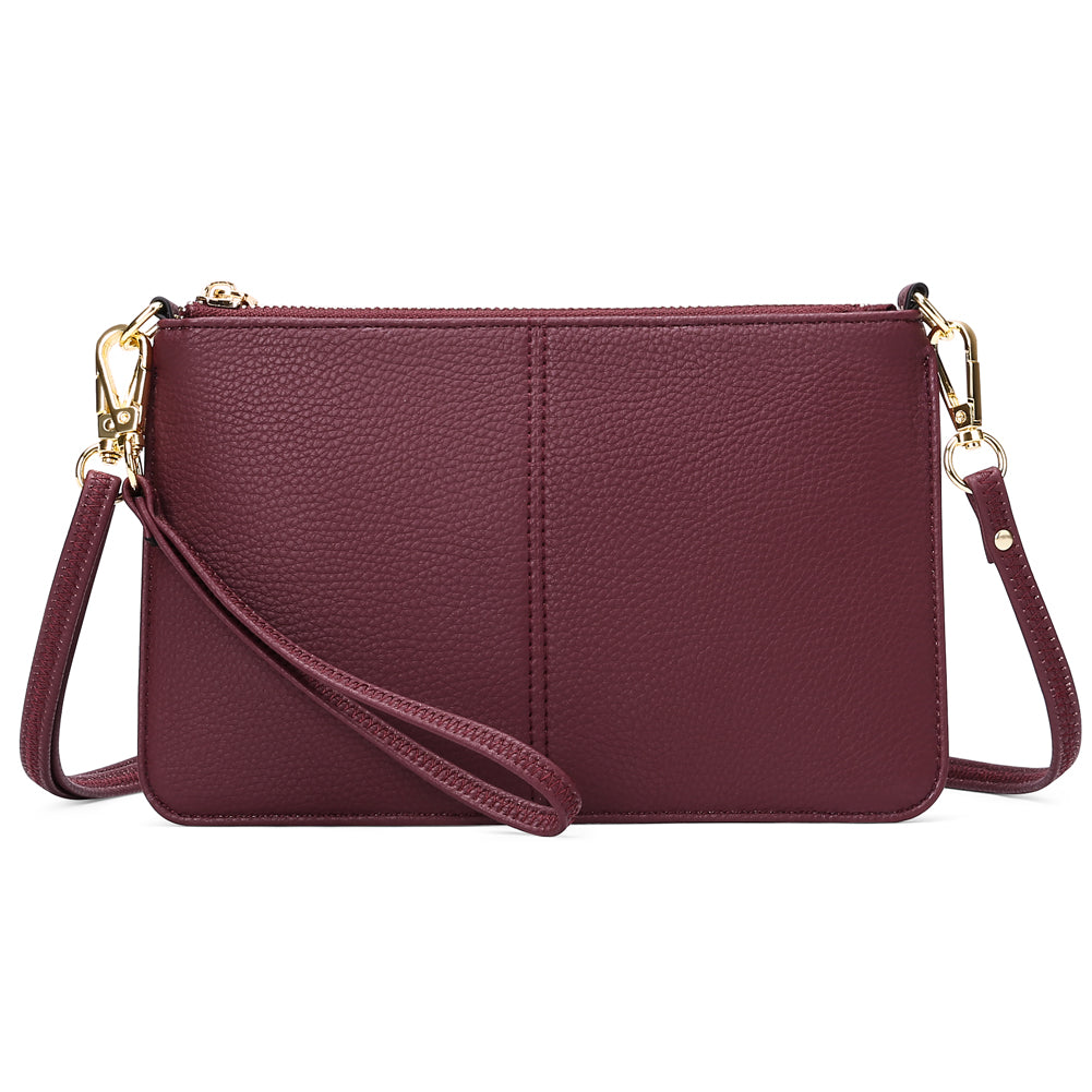 Sendefn Leather Wristlet Clutch Small Women Crossbody Shoulder Bag Wallet Purses RIFD Card Slots