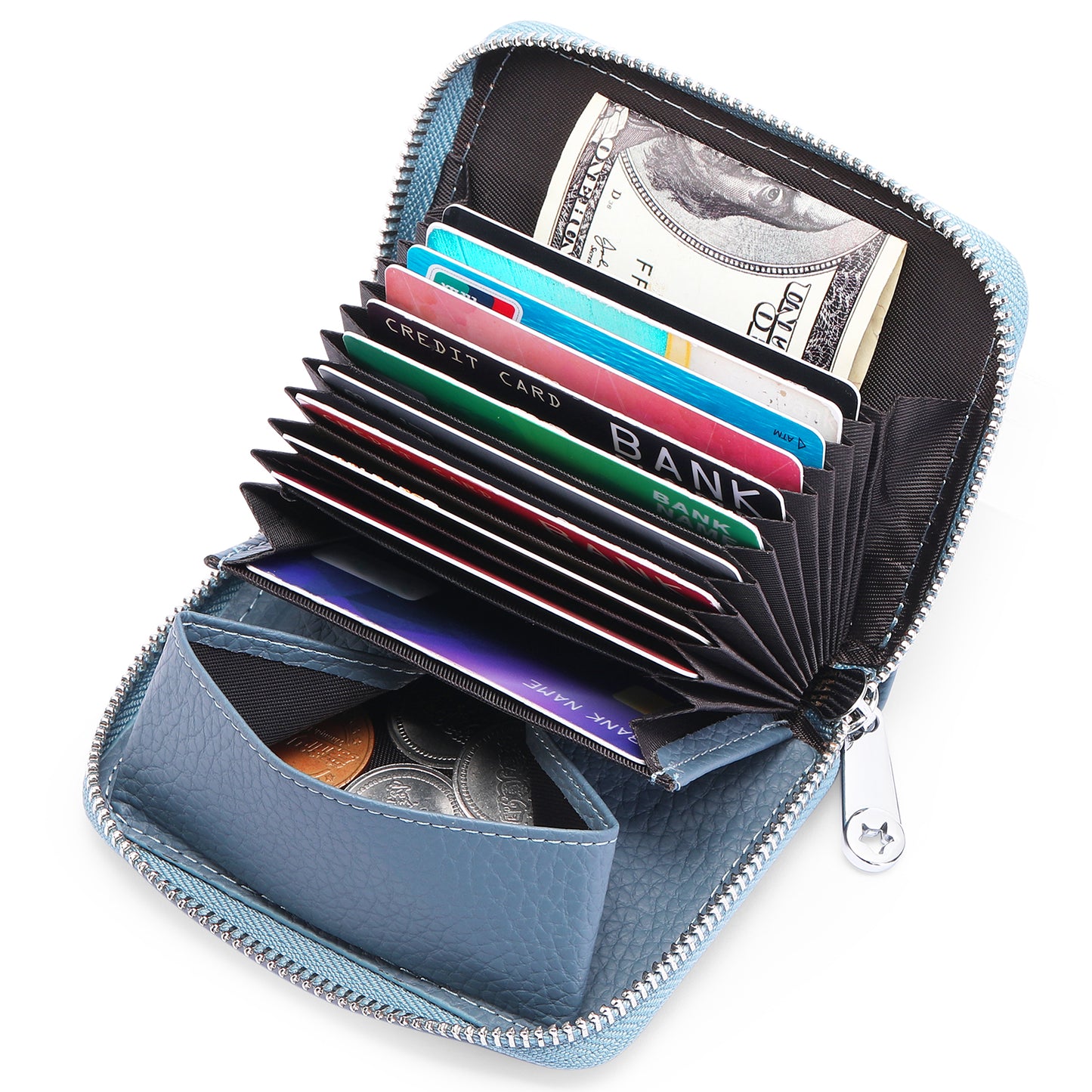 Sendefn Small Wallet for Women, RFID Blocking Credit Card Holder Zipper Card Case Wallet