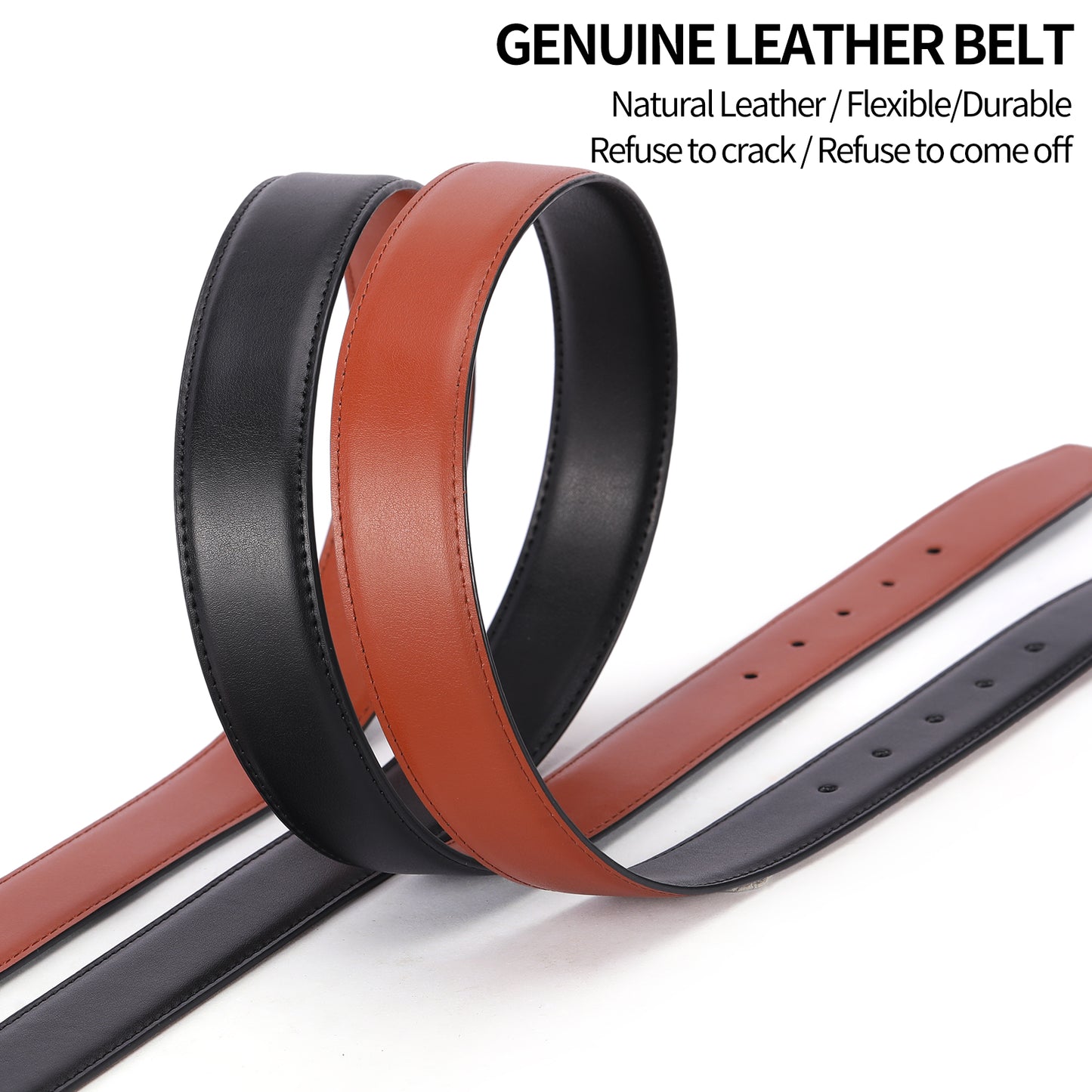 SENDEFN Mens Leather Belt Rotated Buckle Reversible Casual Jeans Dress Belts 1.25" Wide With Gift Box