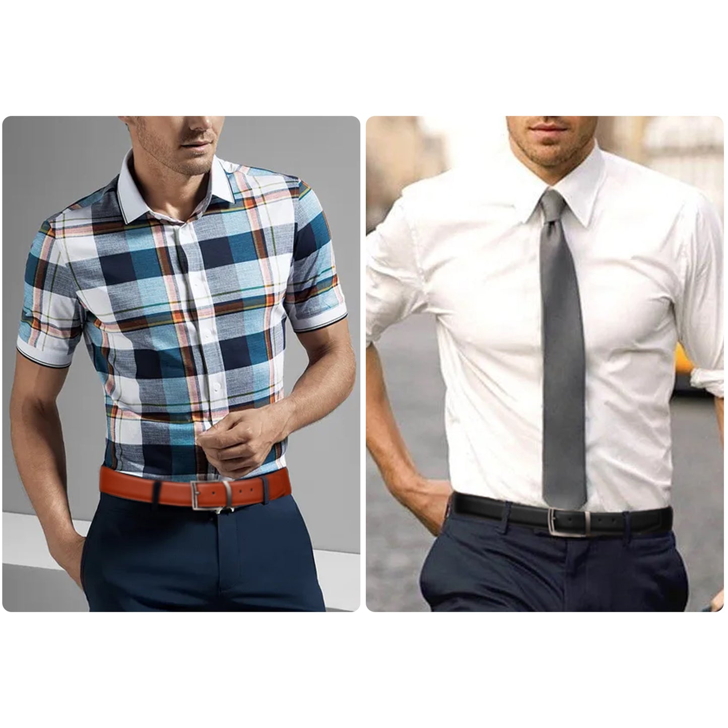 SENDEFN Mens Leather Belt Rotated Buckle Reversible Casual Jeans Dress Belts 1.25" Wide With Gift Box