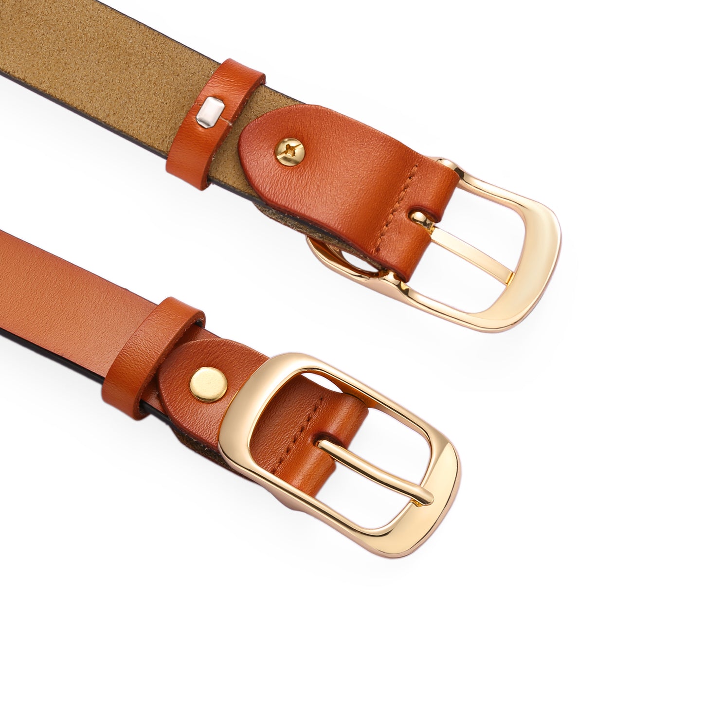 SENDEFN 2 Pack Women Leather Belts with Pin Buckle Waist Belt for Jeans Pants Dresses