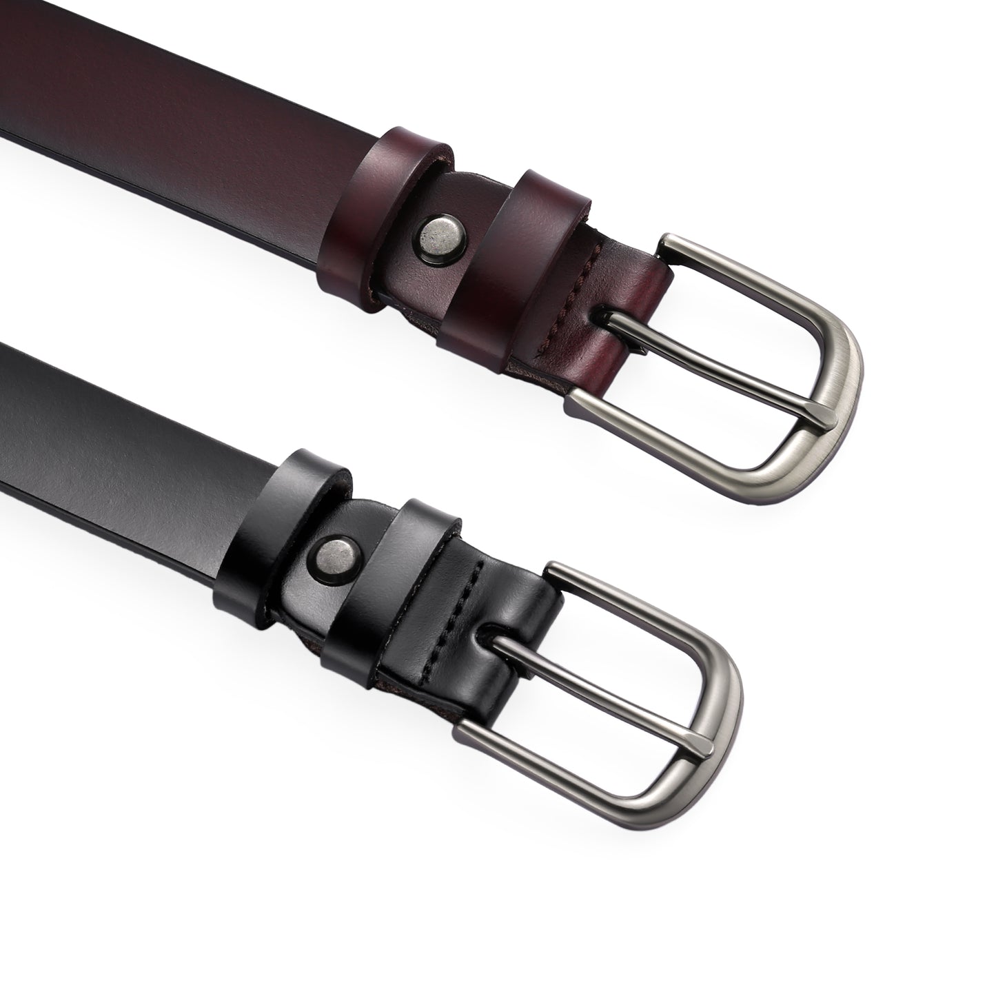 SENDEFN 2 Pack Women Leather Belts with Pin Buckle Waist Belt for Jeans Pants Dresses