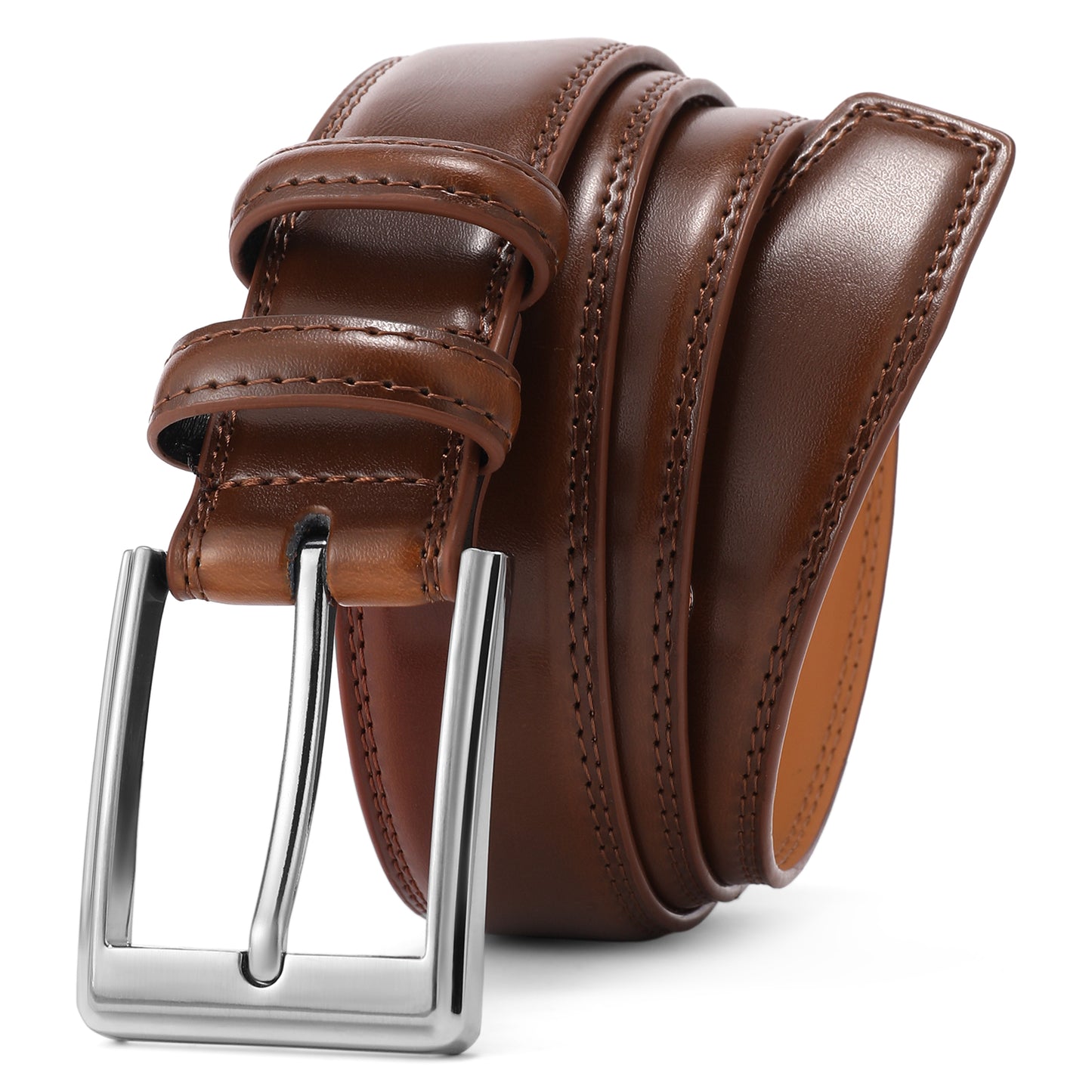 SENDEFN Men's Leather Belt with Metal Buckle,Classic Work Business Dress Belt in Gift Box
