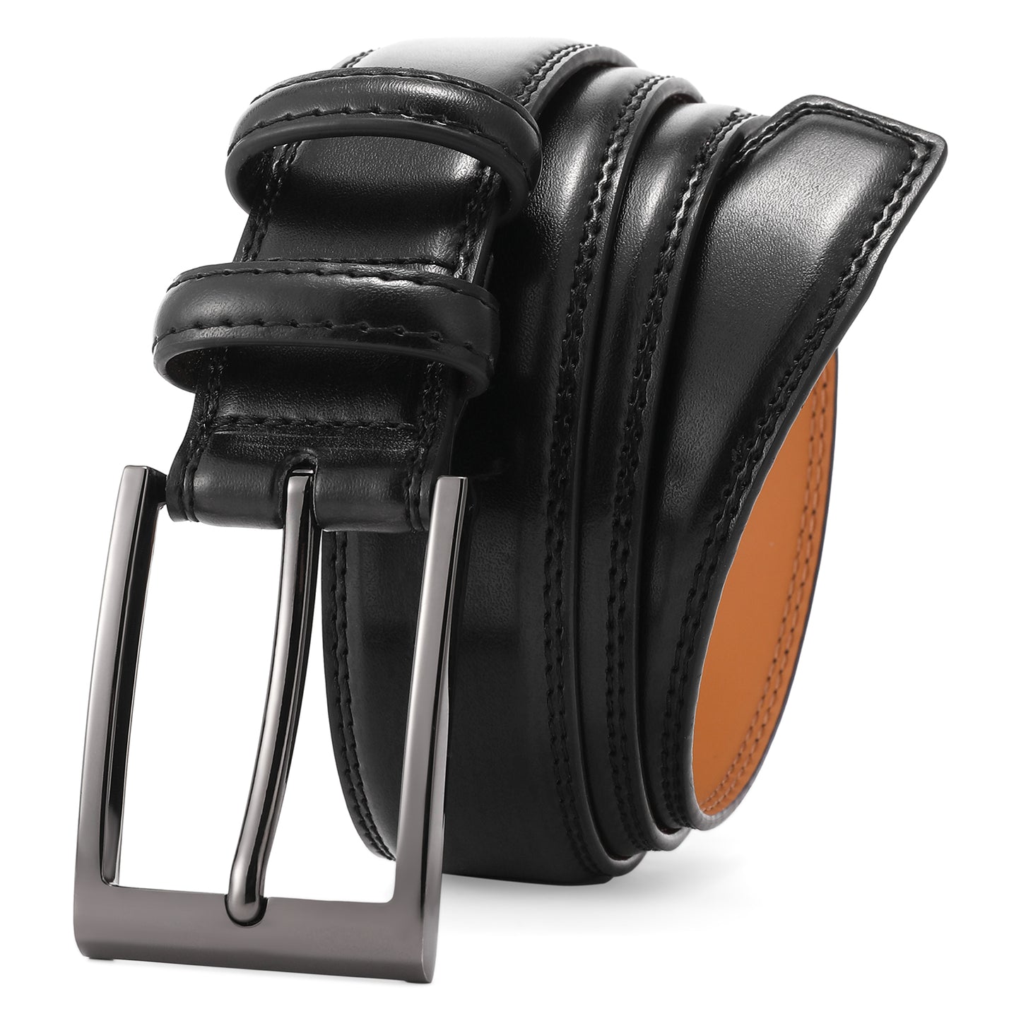 SENDEFN Men's Leather Belt with Metal Buckle,Classic Work Business Dress Belt in Gift Box