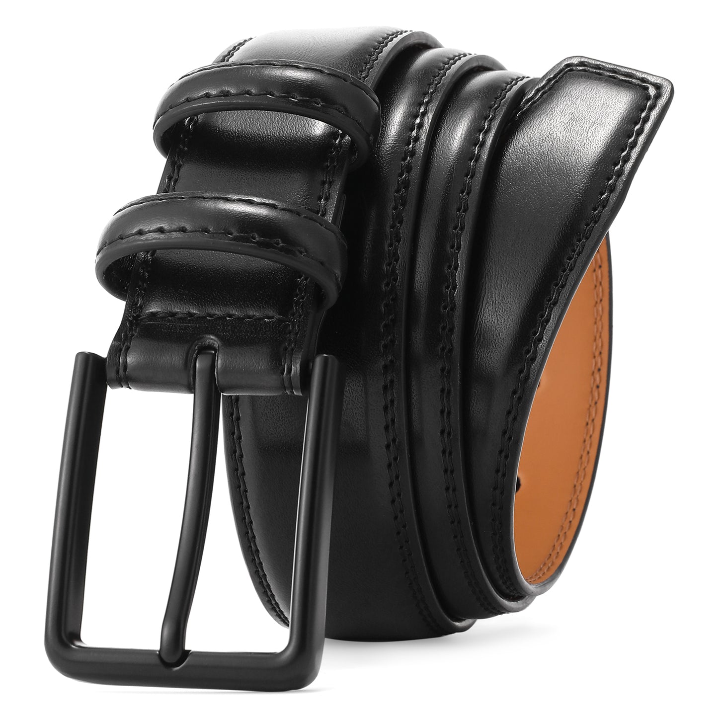 SENDEFN Men's Leather Belt with Metal Buckle,Classic Work Business Dress Belt in Gift Box