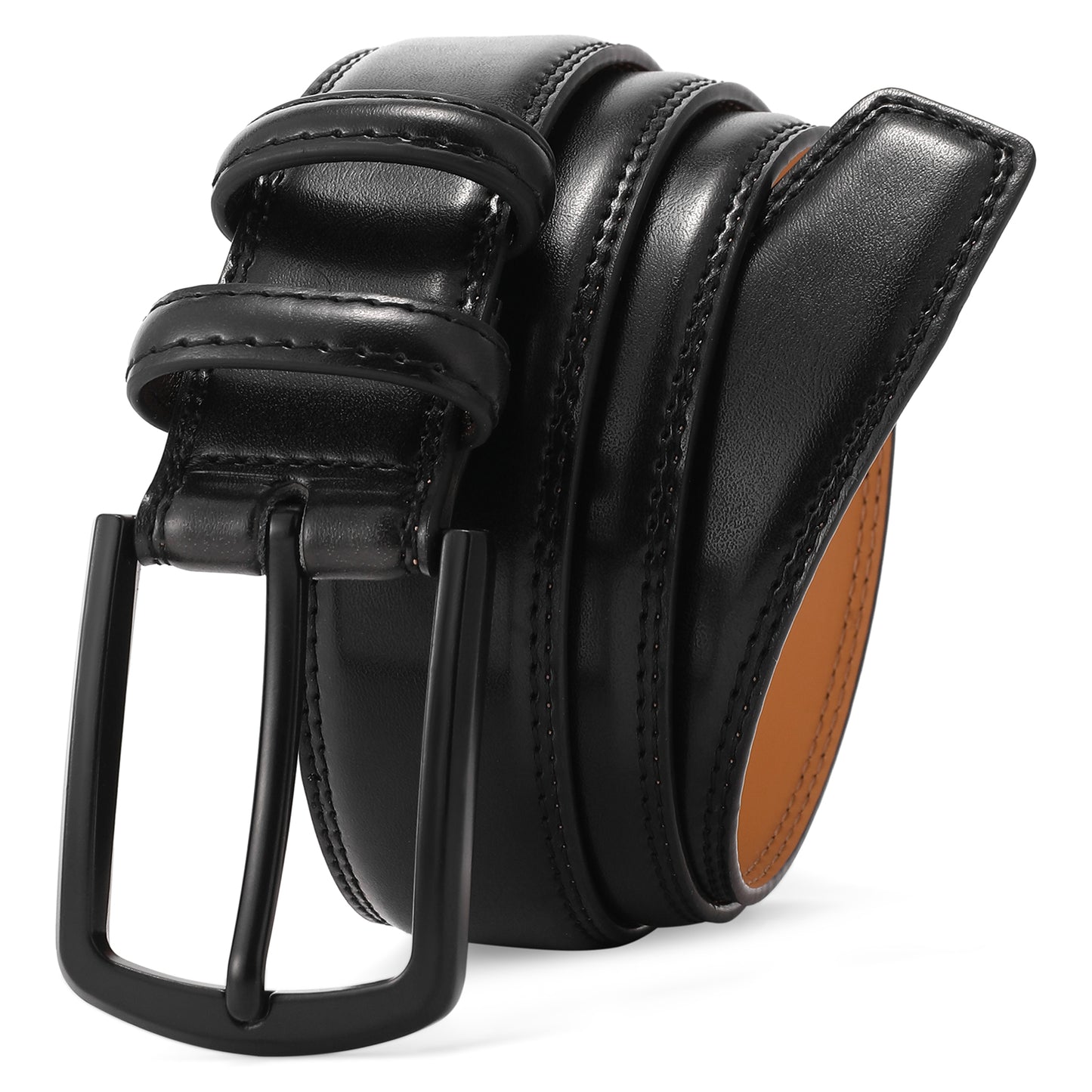SENDEFN Men's Leather Belt with Metal Buckle,Classic Work Business Dress Belt in Gift Box