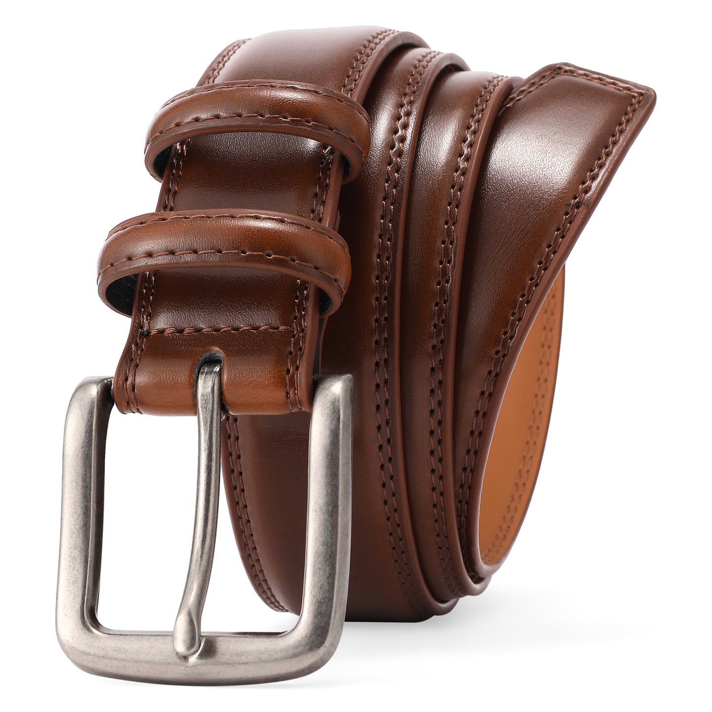 SENDEFN Men's Leather Belt with Metal Buckle,Classic Work Business Dress Belt in Gift Box