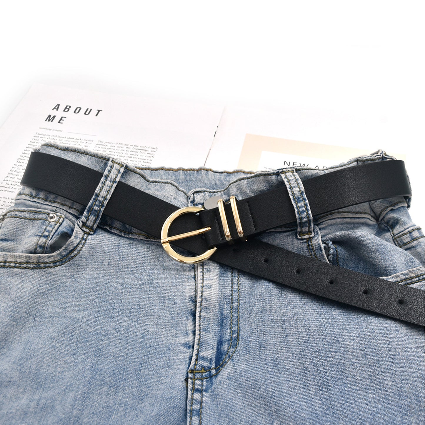 SENDEFN 2 Pack Women Leather Belts with Pin Buckle Waist Belt for Jeans Pants Dresses