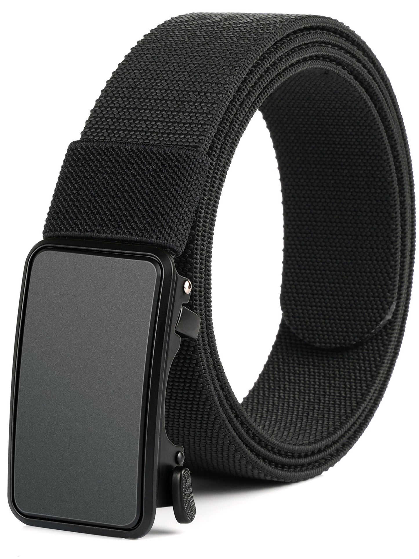 Sendefn Men's Nylon Belt Automatic Ratchet Buckle Slide Belt for Dress Casual Trim to Fit with Gift Box