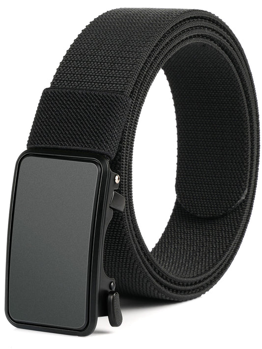 Sendefn Men's Nylon Belt Automatic Ratchet Buckle Slide Belt for Dress Casual Trim to Fit with Gift Box