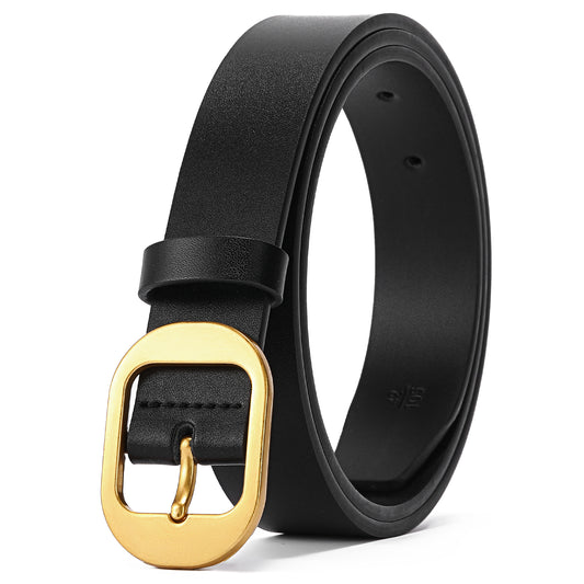SENDEFN Women's Casual Leather Belts for Jeans Pants Ladies Belt Fashion Vintage Gold Pin Buckle