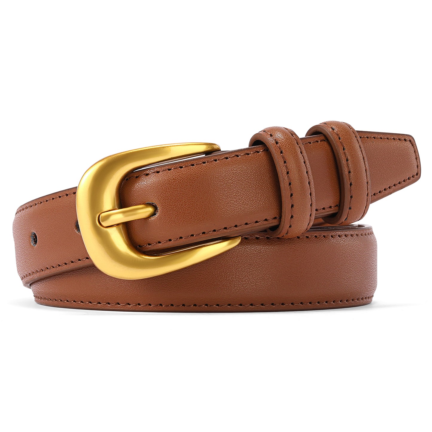 SENDEFN Womens belts for Jeans Pants Ladies Belt Vintage Gold Buckle Leather Belt Gift Box
