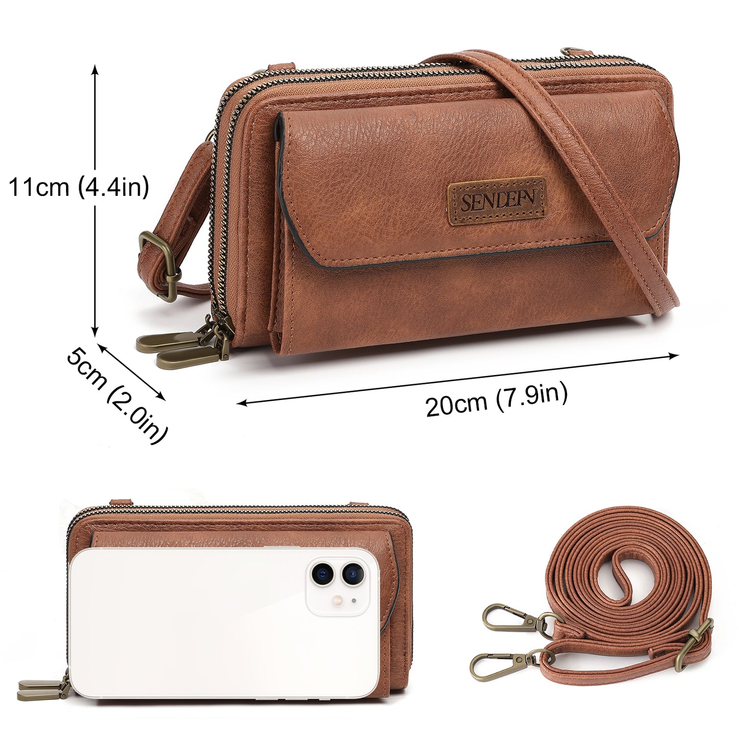 SENDEFN Small Crossbody Phone Purses for Women Vegan Leather Crossbody Bags Shoulder Handbags
