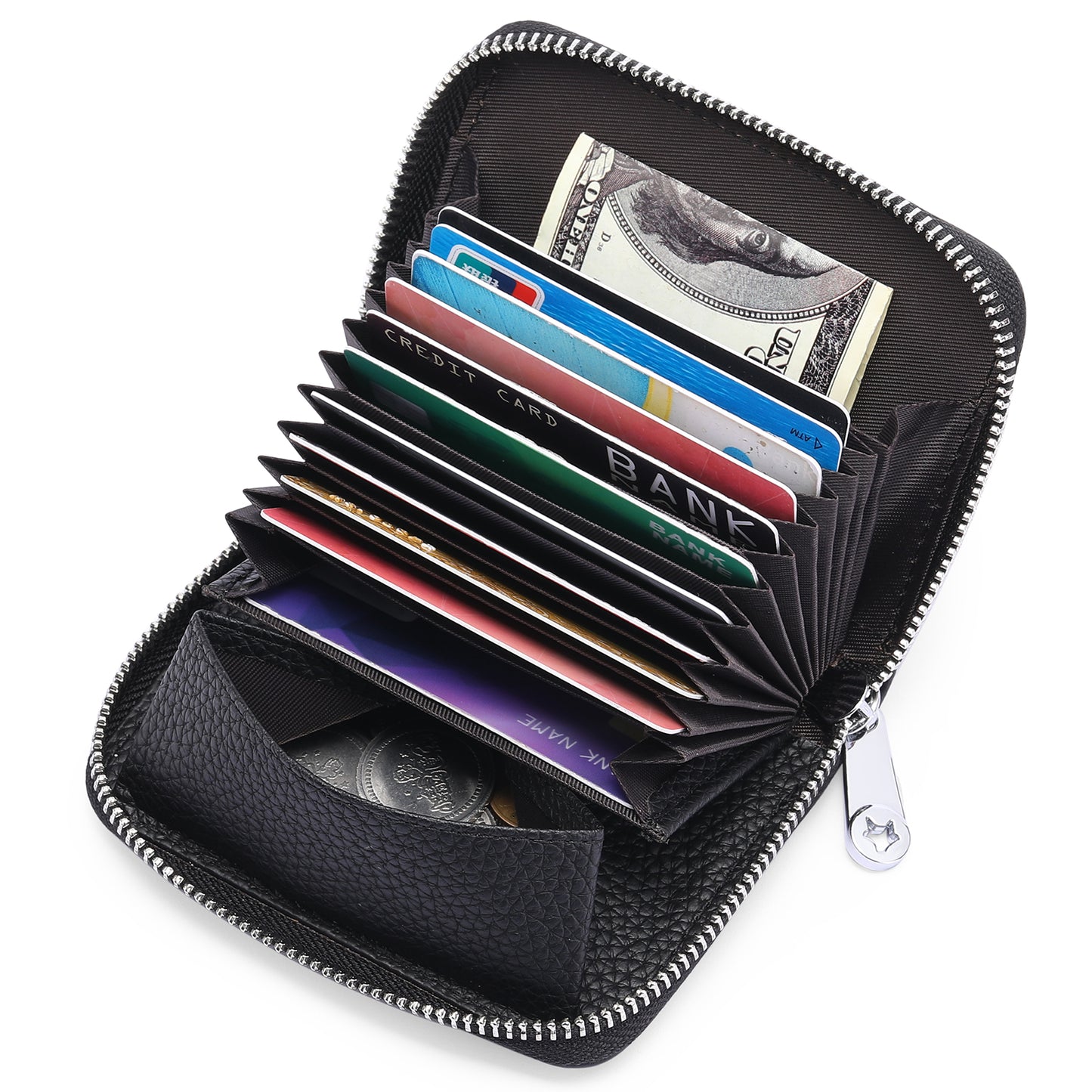 Sendefn Small Wallet for Women, RFID Blocking Credit Card Holder Zipper Card Case Wallet