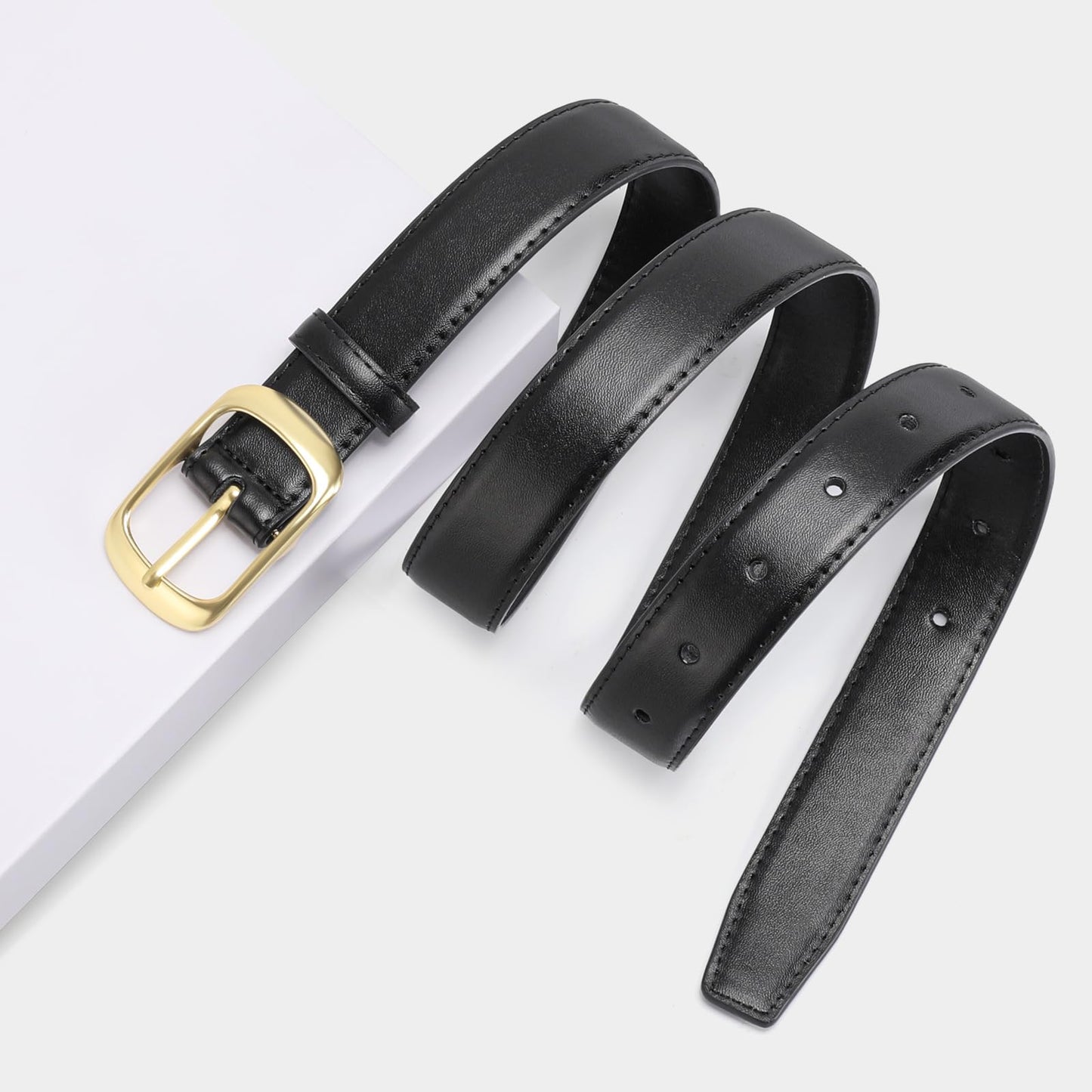 SENDEFN 2 Pack Women Leather Belts with Pin Buckle Waist Belt for Jeans Pants Dresses