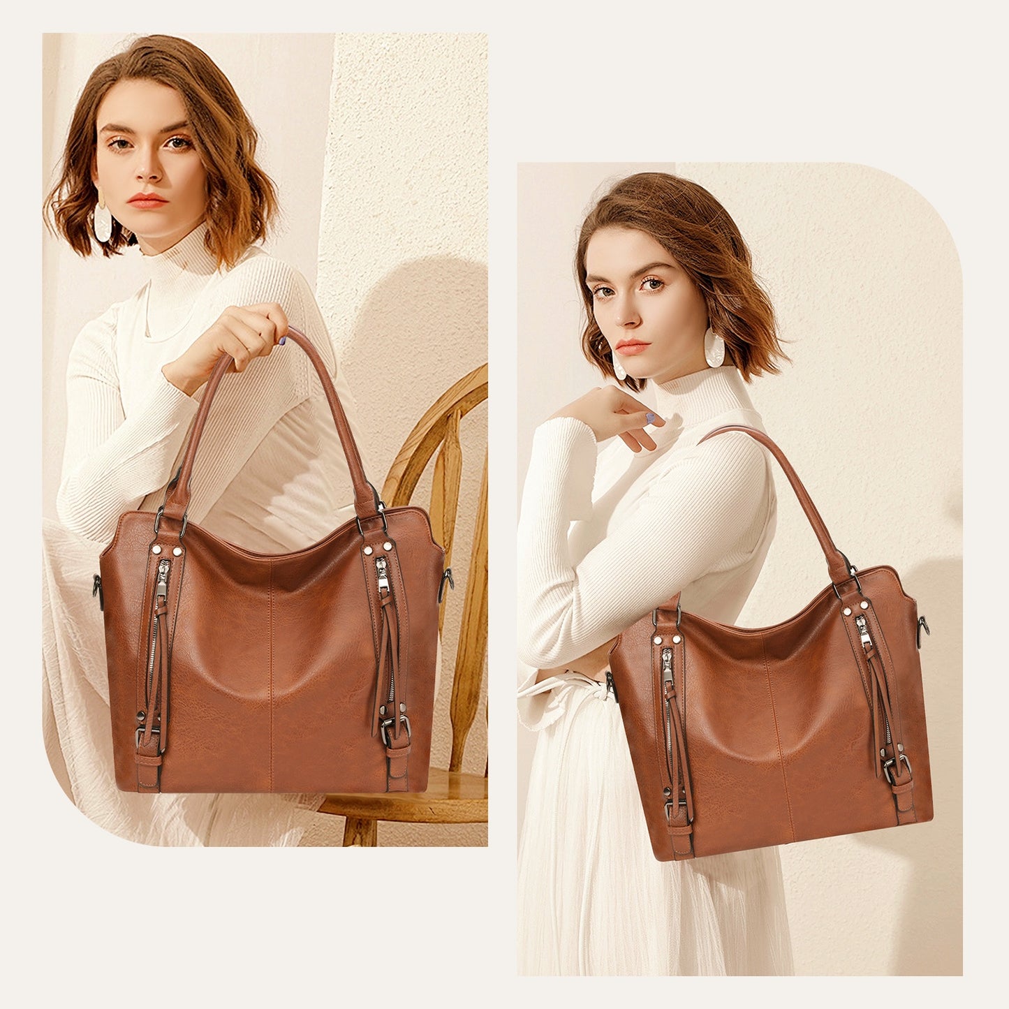 SENDEFN Tote Bag for Women Leather Shoulder Bags Fashion Sling Bags and Handbags with Adjustable Shoulder Strap