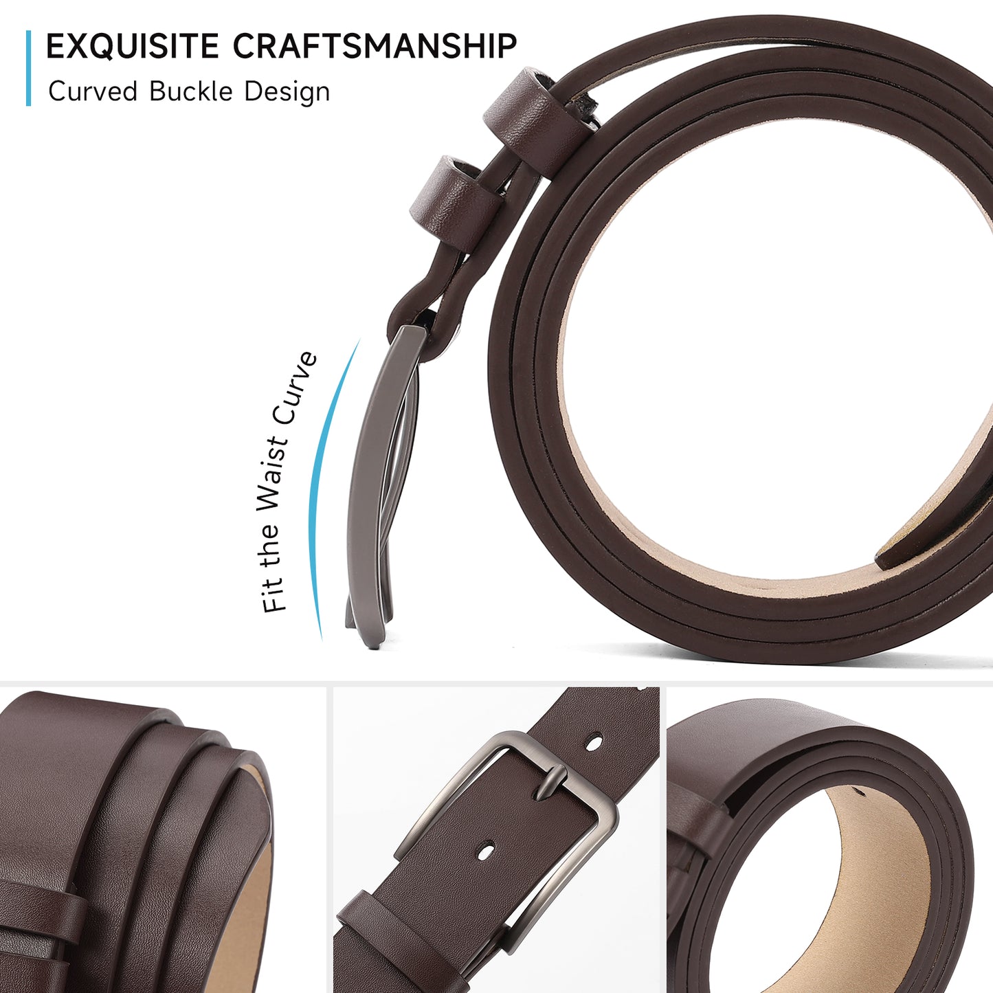 SENDEFN Mens Belt 2 Pack - Men Leather Belt Design for Work Business and Casual Golf Jeans-Everyday Wear,Gifts for Men