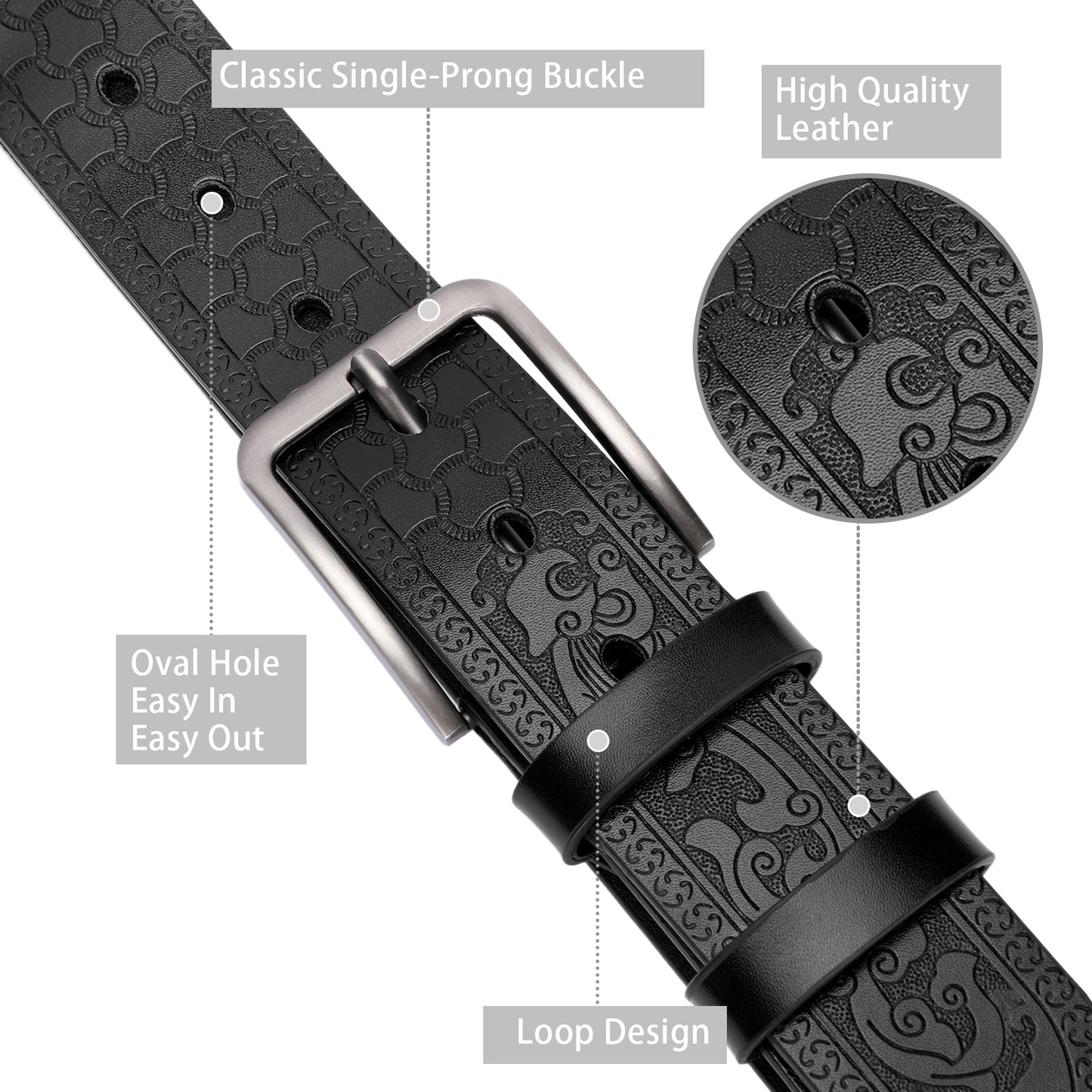 SENDEFN Leather Dress Belt Men 2 Pack - 1.5" Wide Mens Belts for Work Business Casual Jeans
