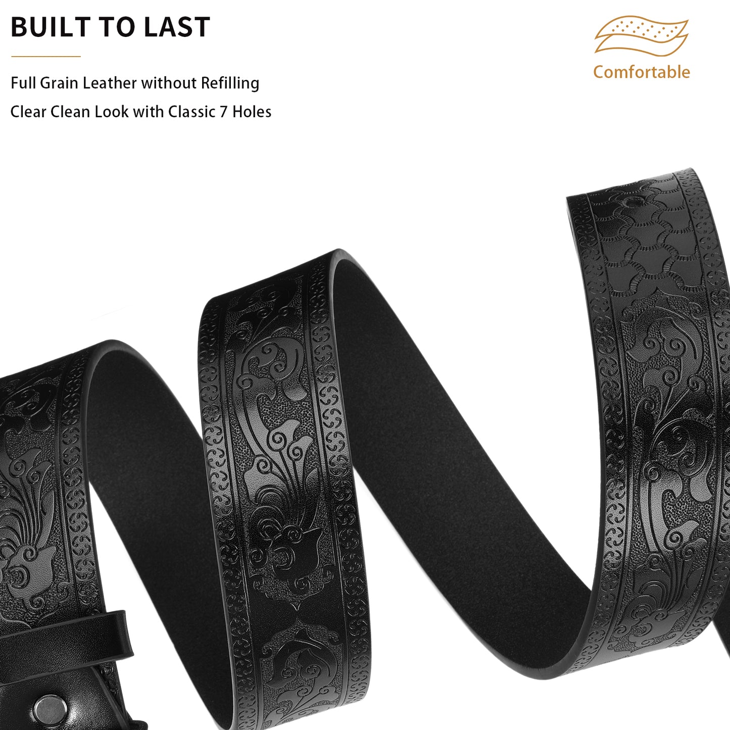 SENDEFN Leather Dress Belt Men 2 Pack - 1.5" Wide Mens Belts for Work Business Casual Jeans