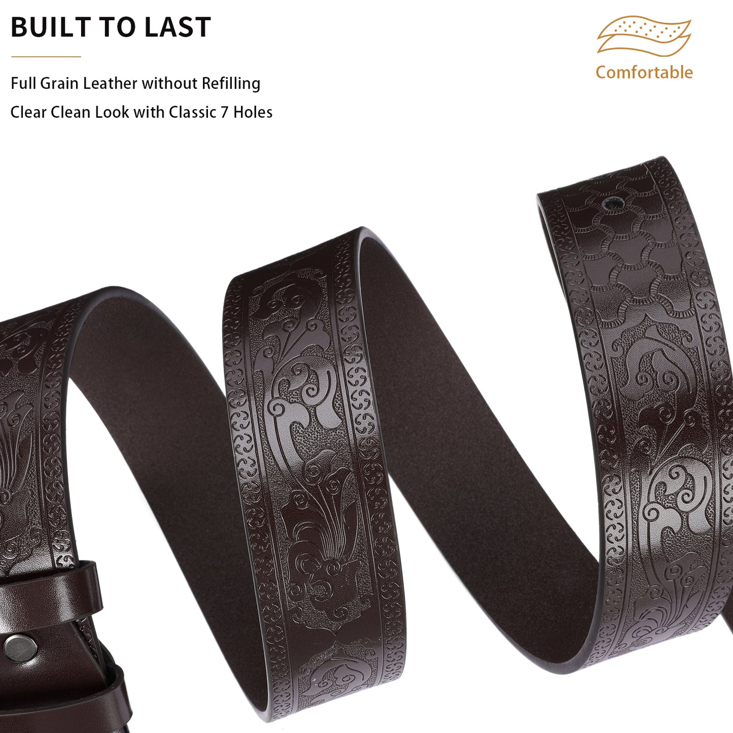 SENDEFN Leather Dress Belt Men 2 Pack - 1.5" Wide Mens Belts for Work Business Casual Jeans