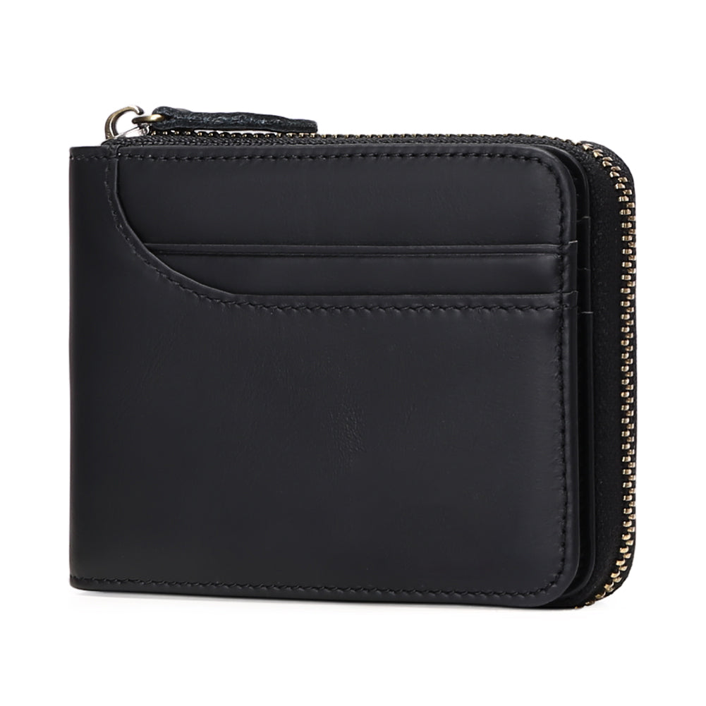 Sendefn Wallets for Men Leather Front Pocket Wallet RFID Zip Bifold Credit Card Holder