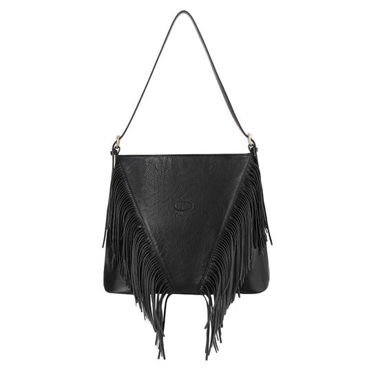 SENDEFN Fringe Hobo Bags for Women Vintage Leather Crossbody Bag Hippie Western Purses Tassel Shoulder Bag
