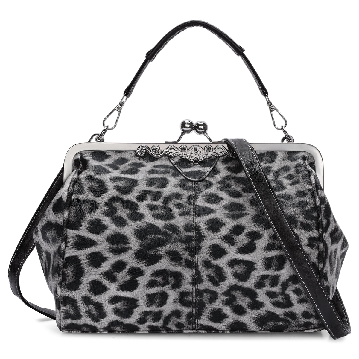 SENDEFN Handbag for Women Shoulder Bag Kiss Lock Medium Top Handle Satchel Purse Retro Crossbody Bag Evening Clutch Purses