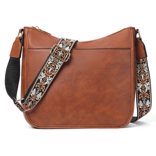 SENDEFN Women's Shoulder Bag, Medium Handbag, Women's Leather Crossbody Bags with Adjustable Coloured Strap
