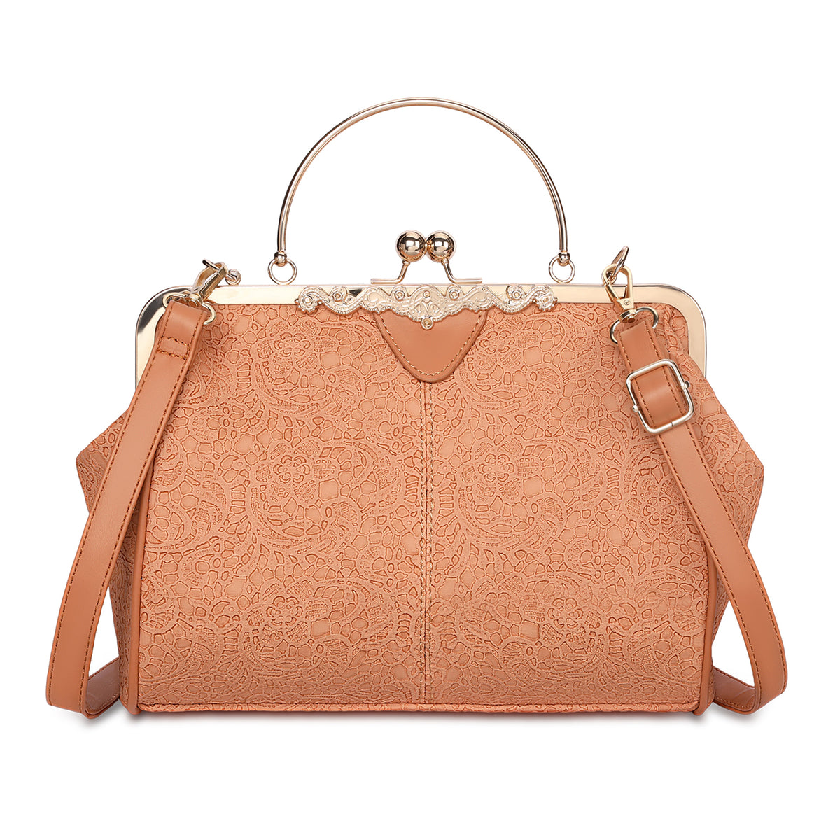 SENDEFN Handbag for Women Shoulder Bag Kiss Lock Medium Top Handle Satchel Purse Retro Crossbody Bag