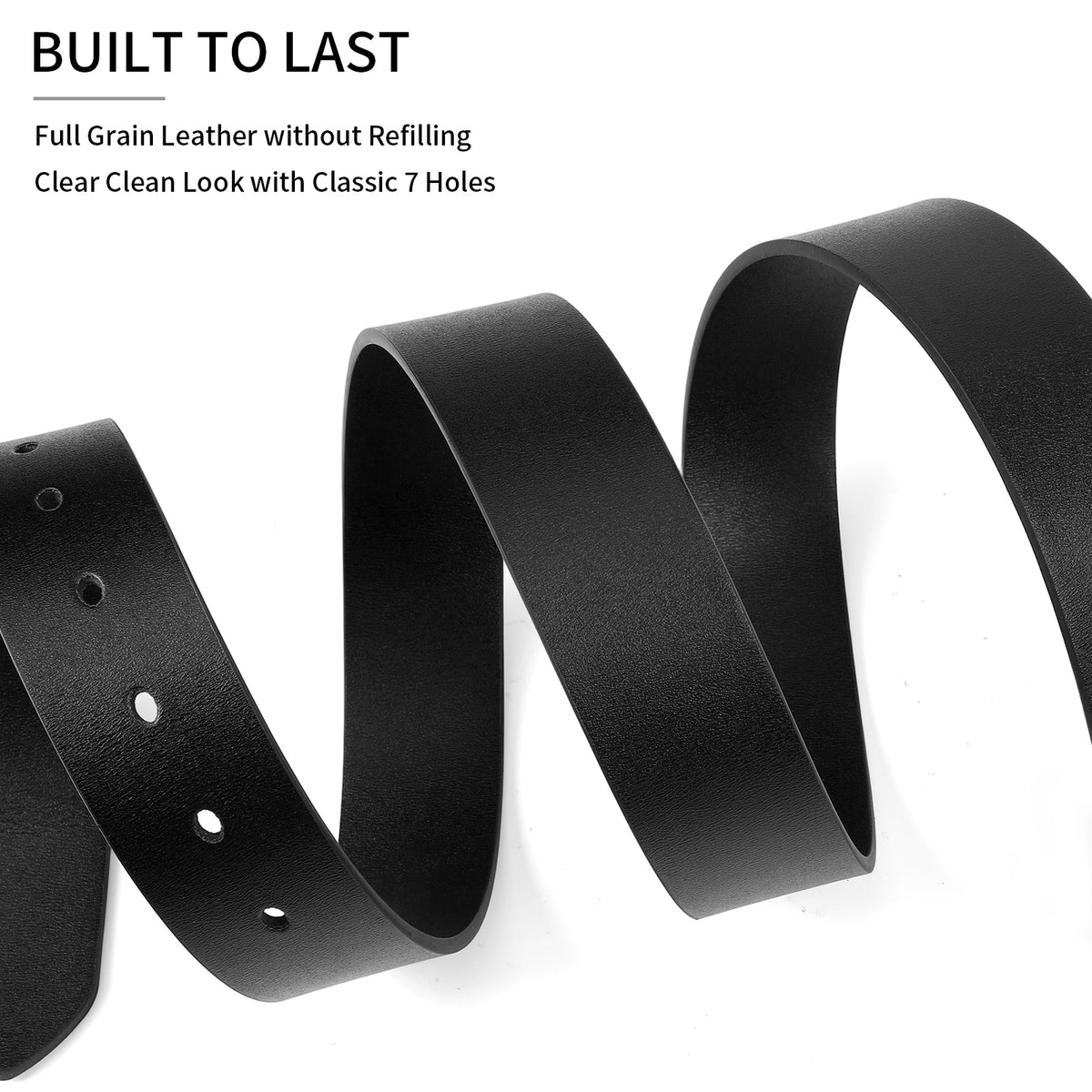 SENDEFN 2 Pack Men's Leather Dress Belts,Every Day Leather Jeans Belt for Men Work Business Casual