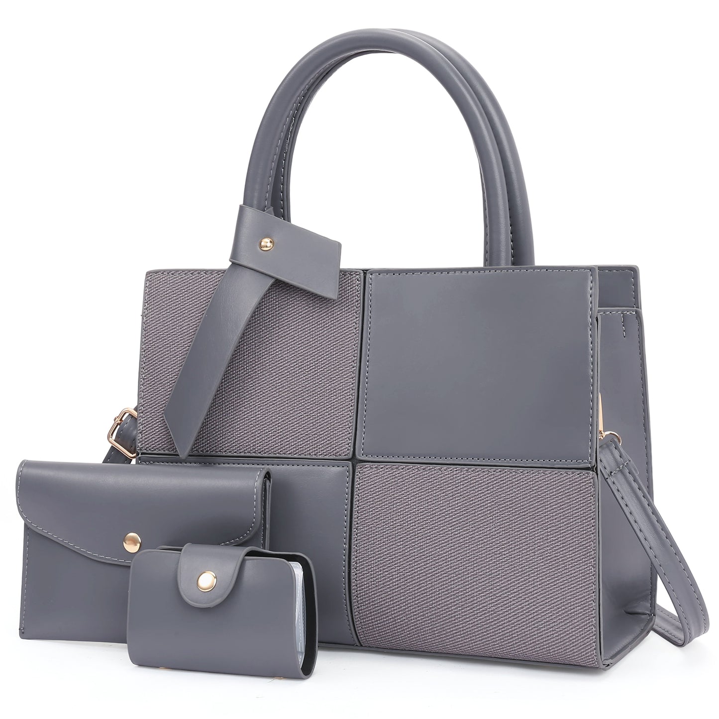 SENDEFN Women Fashion Handbags Tote Bags PU Leather Shoulder Bags Top Handle Satchel Purse Set 3pcs