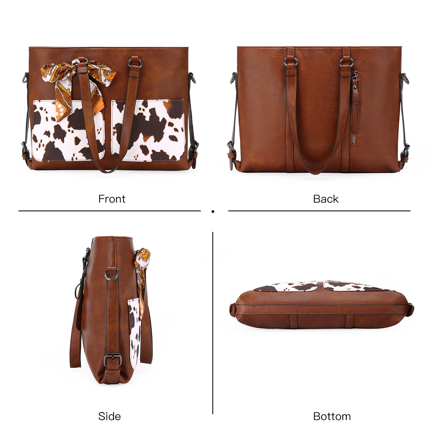 SENDEFN Women Tote Bag Handbags Leather Fashion Multiple pockets Bags with Adjustable Shoulder Strap