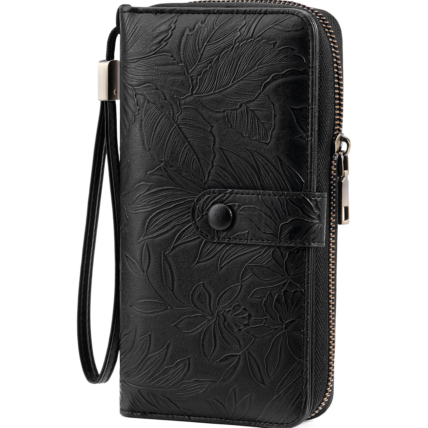 SENDEFN Womens Wallet Rfid Vegan Leather Multi Card Slots Wallets Large Capacity Wristlet Travel Purse for Women