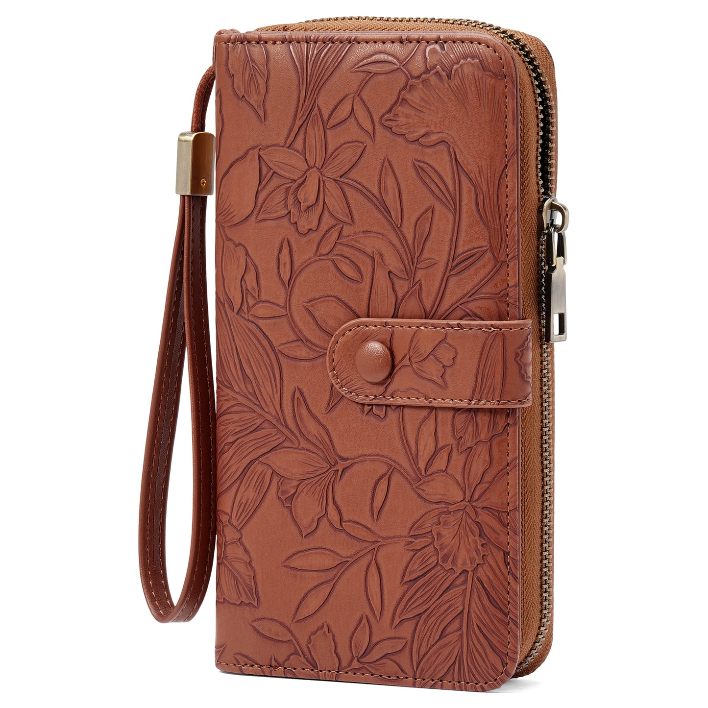 SENDEFN Womens Wallet Rfid Vegan Leather Multi Card Slots Wallets Large Capacity Wristlet Travel Purse for Women